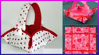 Aprende a crear cestas de tela 🎀🎀Redondas para decorar tu hogar🎀🎀 [upl. by Adnopoz]