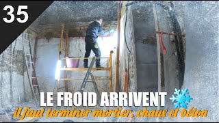 Rénovation ancienne ferme 35 Dernière étape de maçonnerie avant les grands froids [upl. by Enayd]