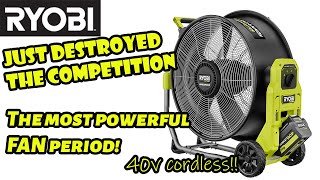 Ryobi New 40v Air Cannon The Most Powerful Cordless Fan Ever diy lifehacks construction power [upl. by Yatnuahs574]