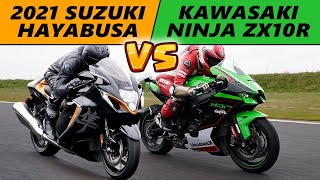 2021 Hayabusa vs ZX10 R  Acceleration Comparison Ninja zx10r vs new Hayabusa [upl. by Huxham]