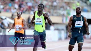 Kirani James edges out LaShawn Merritt in Lausanne  Wanda Diamond League [upl. by Lilybel]