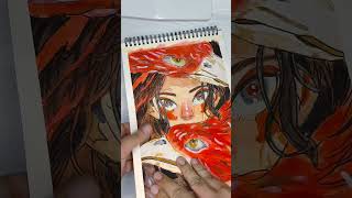 Removing masking tape from the my new watercolor painting 🖌️🎨 art watercolor anime [upl. by Mickie]