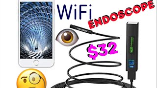 WiFi Endoscope Borescope 32 iPhone Android Waterproof Review  Hi Res Pancellent Brand [upl. by Oscar]