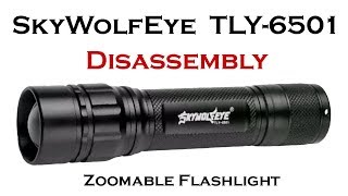 Zoomable Flashlight Disassembly Gearlight S2000  SkyWolfEye TLY6501 Torch Switch amp Pill Teardown [upl. by Herwin92]