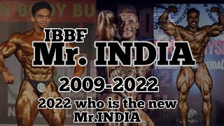 mr india 2022list of all Mr india 20092022ibbf Mr india bodybuildingmrindiaSagar katurde [upl. by Sarad]