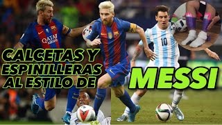 MESSI… ESPINILLERAS Y CALCETAS  TUTORIAL USALAS COMO EL MEJOR DEL MUNDO [upl. by Uolymme]