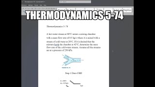 Thermodynamics 574 A hotwater stream at 80°C enters a mixing chamber with a mass flow rate of 05 [upl. by Nuhsar]