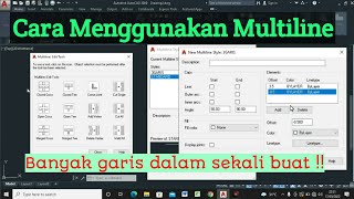 Cara Menggunakan Multiline Pada Autocad [upl. by Aiouqes486]