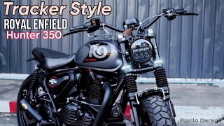 Royal Enfield Hunter 350 “Tracker Style”  Apollo Garage [upl. by Annora]