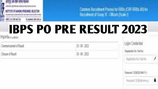 IBPS PO PRE RESULT 2023examtha ibps sbi ibpsrrb ibpsrrb lic [upl. by Atwater]