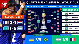 🔴 FIFA Futsal World Cup 2024 Quarter Finals Results Bracket Topscorers as of 30 Sep 2024 [upl. by Jankell]