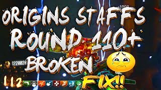 ORIGINS UNLIMITED STAFFS BROKEN ROUND 110 PLEASE FIX Zombies Chronicles  Origins Remastered [upl. by Arde715]