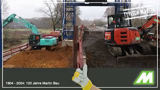 72h Sperrfrist zur Erneuerung einer Eisenbahnbrücke Rückbau Fangedamm Rückbau Trägerbohlwand [upl. by Anderea]