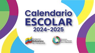 CALENDARIO ESCOLAR 20242025  Septiembre 2024Ministerio del Poder Popular para la Educación MPPE [upl. by Drandell]