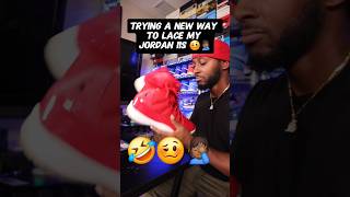 HOW TO LACE JORDAN 11s🤷🏾‍♂️🤣 jordan Nike shorts trending funny tiktok shoes sneaker fyp [upl. by Anama660]