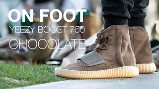 ADIDAS YEEZY BOOST 750 CHOCOLATE ON FOOT [upl. by Ddot]