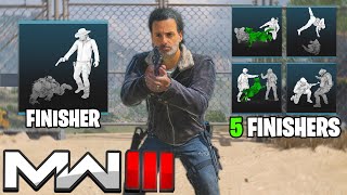 MW3  Rick Grimes Battlepass 5 Finishers Voice Lines [upl. by Ecinom]