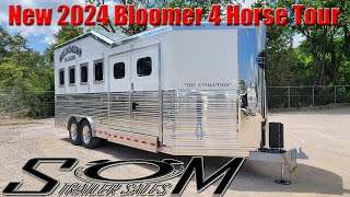 2024 Bloomer 4 Horse Trailer Tour  Trainers Tack amp Integrated Hay Pod [upl. by Yrred305]