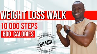 1 Hour Fat Burning Indoor Walking Workout To Burn Over 600 Calories  10000 Steps 5 Mile Walk [upl. by Wolk]