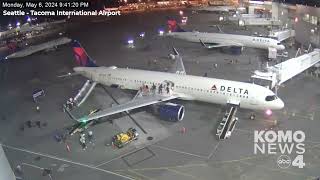 Video shows evacuation of Delta flight at Seattle airport after mechanical malfunction sparks fire [upl. by Llennehc]