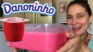 DANONINHO CASEIRO DE 2 INGREDIENTES RENDE 1 LITRO E MEIO POR MENOS DE 10 REAIS [upl. by Aisha]