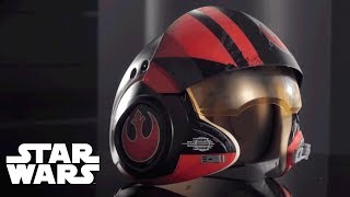 Star Wars  Black Series Poe Dameron Electronic Helmet Designer Desk [upl. by Euhc]