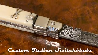 Custom Italian Style Damascus Switchblade Knife  The Buccaneer [upl. by Helms19]