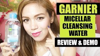 GARNIER MICELLAR CLEANSING WATER REVIEW AND DEMO  candyloveart [upl. by Latoyia]