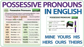 Possessive Pronouns in English  Mine Yours His Hers Ours Theirs  Learn English [upl. by Lorine907]