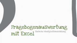 Fragebogenauswertung mit Excel Teil 1 [upl. by Kyriako]