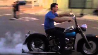 1957 harley panhead shop burnout video IMG 8101 tatro machine [upl. by Malin]