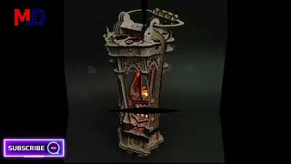 Top 3D Puzzle  Antique DIY Illuminated Torch  Laser Cut [upl. by Ilke]