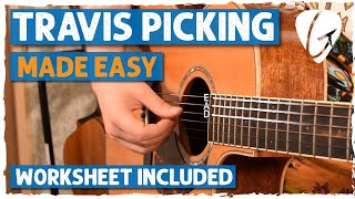 TRAVIS PICKING  The most useful fingerpicking pattern 6 easy steps [upl. by Maiga978]