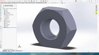 solid work design how to make nut [upl. by Bringhurst]