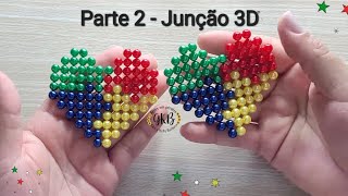 Junção em 3D  Coração de pérolas símbolo do autismo parte 2 chaveiros de pérolas Gleicy kelly Barb [upl. by Lamberto957]