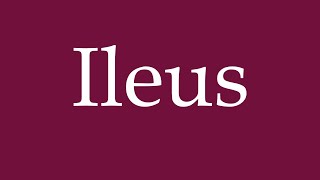 How to Pronounce Ileus Correctly in German [upl. by Palmore124]