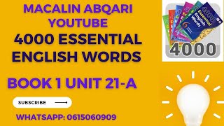 AfSomaali ku baro 4000 Essential English Words book 1  UNIT 21A [upl. by Nnylear]