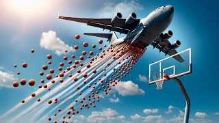 We Dropped 1000 Basketballs from an Airplane [upl. by Lydnek]