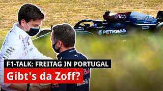 Toto Wolff stichelt gegen Red Bull Zoff abseits des Trainings  Freitag F1 Portimao 2021 [upl. by Heinrik]