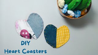 How To Sew Heart Coasters  DIY Coasters  Coasters Ideas  Sewing Tutorial [upl. by Rust36]