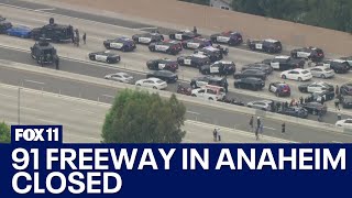 91 freeway in Anaheim closed [upl. by Jaco]