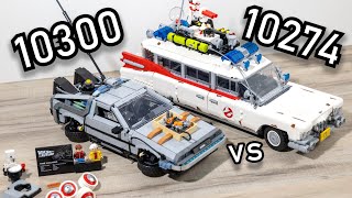 LEGO DeLorean Time Machine vs LEGO Ghostbusters Ecto1  LEGO 10300 vs 10274  LEGO 10274 vs 10300 [upl. by Aramenta]