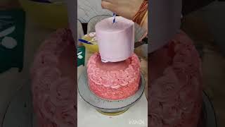 Two Tier Birthday Cake cakedesign cake cakes cakedecorating केक birthdaycake cakedecoration [upl. by Ecnesse]