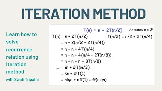 Iteration Method To Solve Recurrence Relation Data Structure and Algorithms [upl. by Richer176]