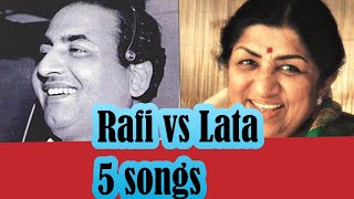 Muhammad Rafi vs Lata mangeshkar 5 Solo songs [upl. by Acireit]