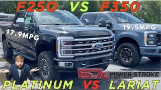 2023 Ford F250 Tremor Platinum vs 2023 F350 Tremor Lariat MPGs improve from engine break in [upl. by Skiest61]