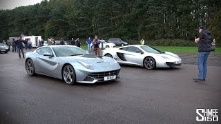 Ferrari F12 vs McLaren 12C  Launch Control Drag Race at Vmax Quicksilver [upl. by Maia]