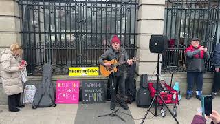 Martin Leahy 100th time to protest outside Dáil Éireann against the housing crisis in Ireland [upl. by Atinod]