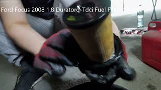 Ford Focus 2008 18 TDCI Mk2 Duratorq Fuel Filter Change Replace [upl. by Shayla]