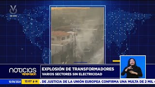 Explosión de transformadores dejó varios sectores sin electridad en Lechería [upl. by Aleek923]